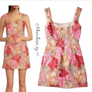 NWT Muse by Marchesa Floral Sequin A-Line Mini Dress sz 14
